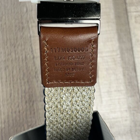 Tommy Bahama Men's Stretch Braided Reversible Belt Size Large XL Khaki Navy - Picture 6 of 10